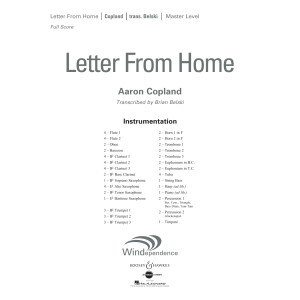 Letter from Home - Conductor Score (Full Score)